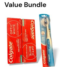 Colgate Value Bundle  Optic White  Toothpaste - Fresh Mint Gel & 360 Toothbrush