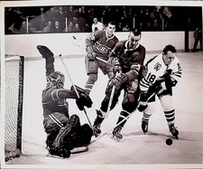 1960S DAVID BIER CHARLIE HODGE PHOTO J.C. TREMBLAY GOALIE STAN MIKITA NHL HOCKEY