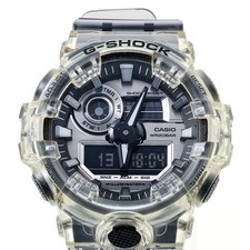 Casio G-Shock GA-700 SERIES GA-7K-1A Clear Silver Quartz Anadegi Used TOMI-0