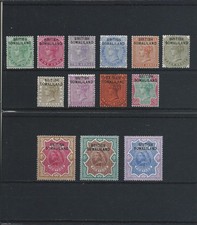 SOMALILAND 1903 OVERPRINT AT TOP SET OF THIRTEEN MINT SG 1/13 CAT &pound;150