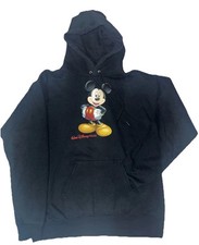 Walt Disney World Hoodie Mickey Mouse Men s Small Black Sweatshirt Vintage