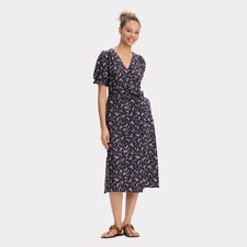 Women's Puff Short Sleeve Midi Wrap Dress - Universal Thread