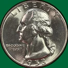 1953 Washington Quarter Silver Brilliant Uncirculated BU Coin #43531