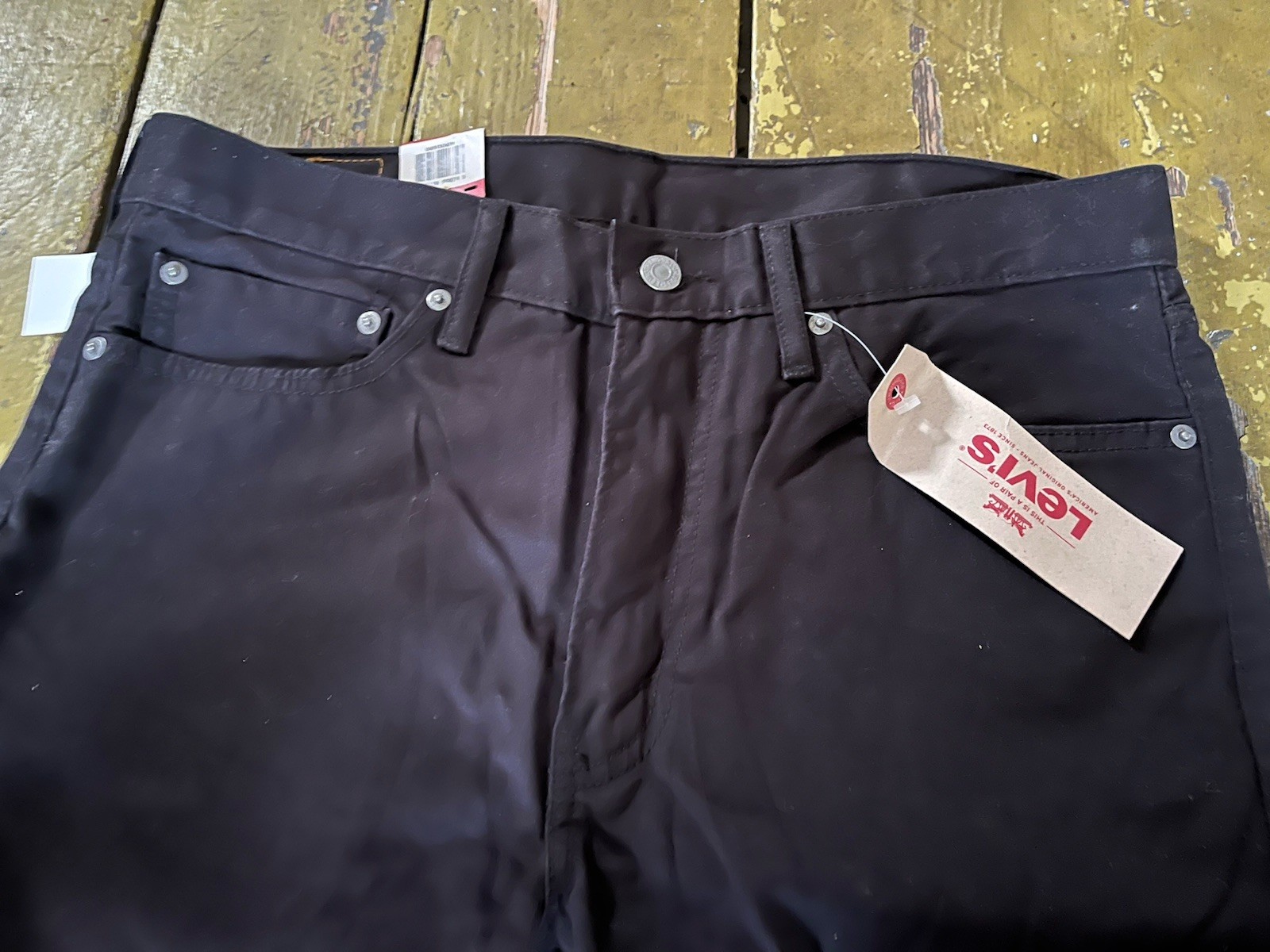 Levi's Men's 513 Slim Straight Jeans Jet Black 34W x 32L New With Tags thumbnail 6