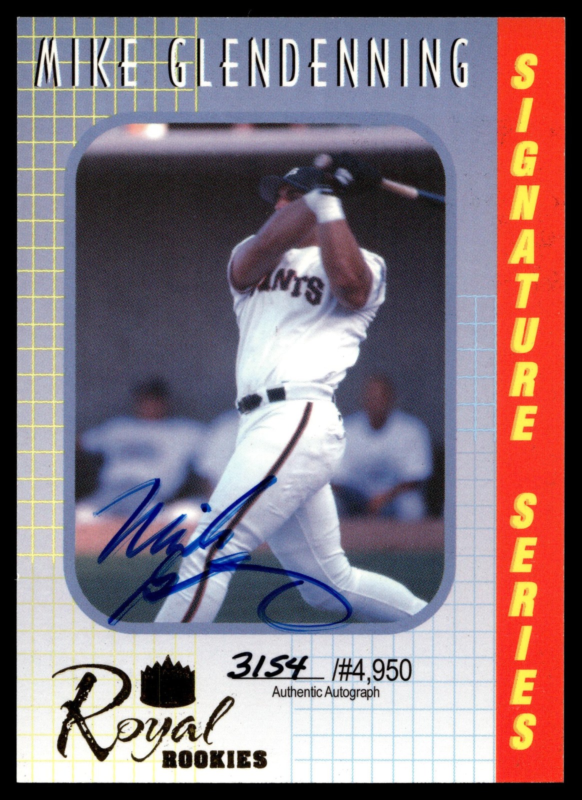2000 Royal Rookies #16 Mike Glendenning AUTO /4950