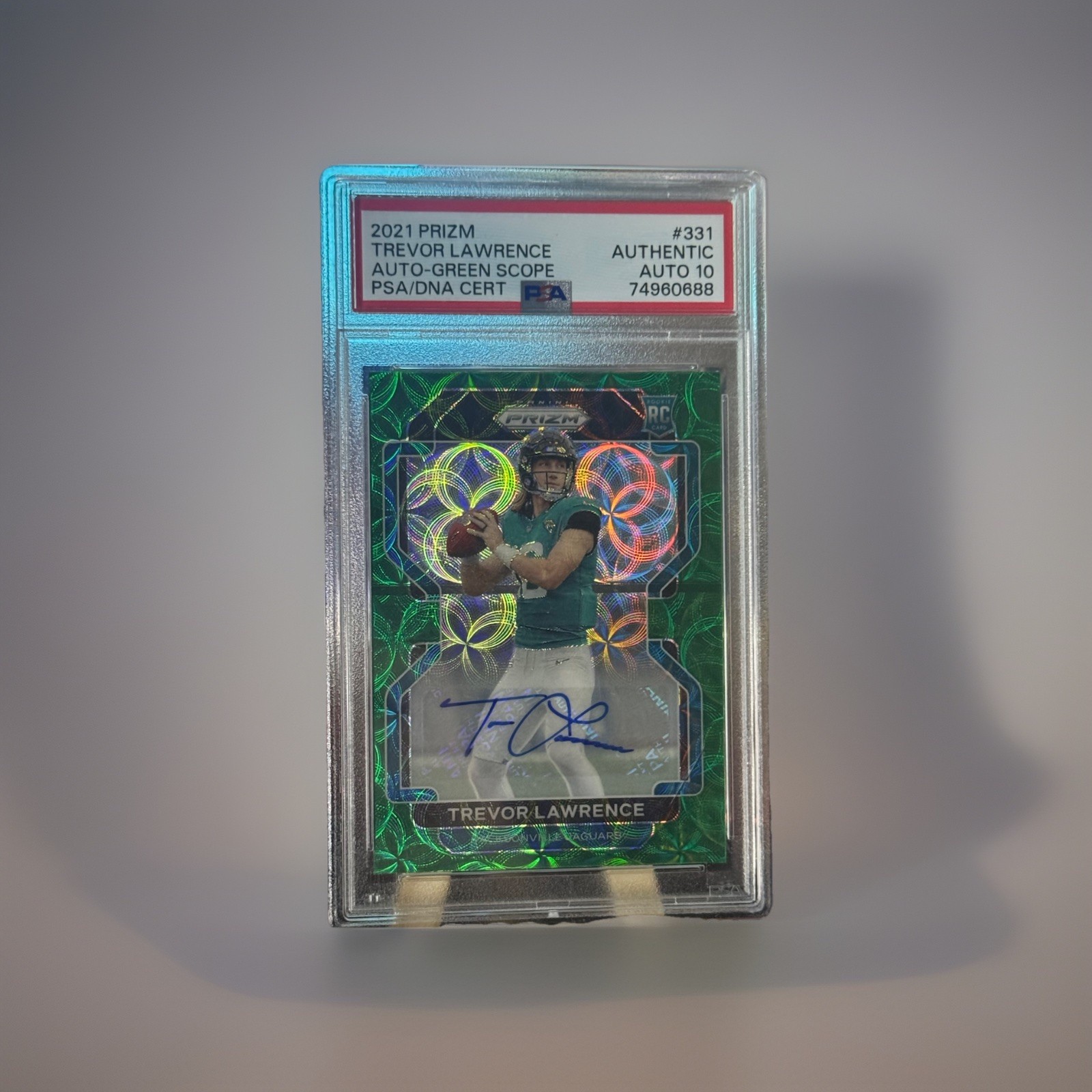 2021 Panini Prizm - Rookie Trevor Lawrence #331 Green Scope Prizm Autographs /75