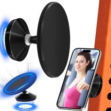 Gym Magnetic Phone Holder Black Dual Magnet 360 Rotation Attach to Metal