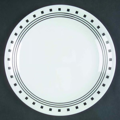 Corelle - City Block - 8.5'' Salad Plate - White & Black Corning - New W/ Tag