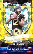 2021 Prizm Draft Picks Collegiate * Jamie Newman * Card #174 * GOLD ICE (RC)
