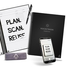 Rocketbook Fusion Plus Reusable Notebook Planner 8.5x11 Letter Black