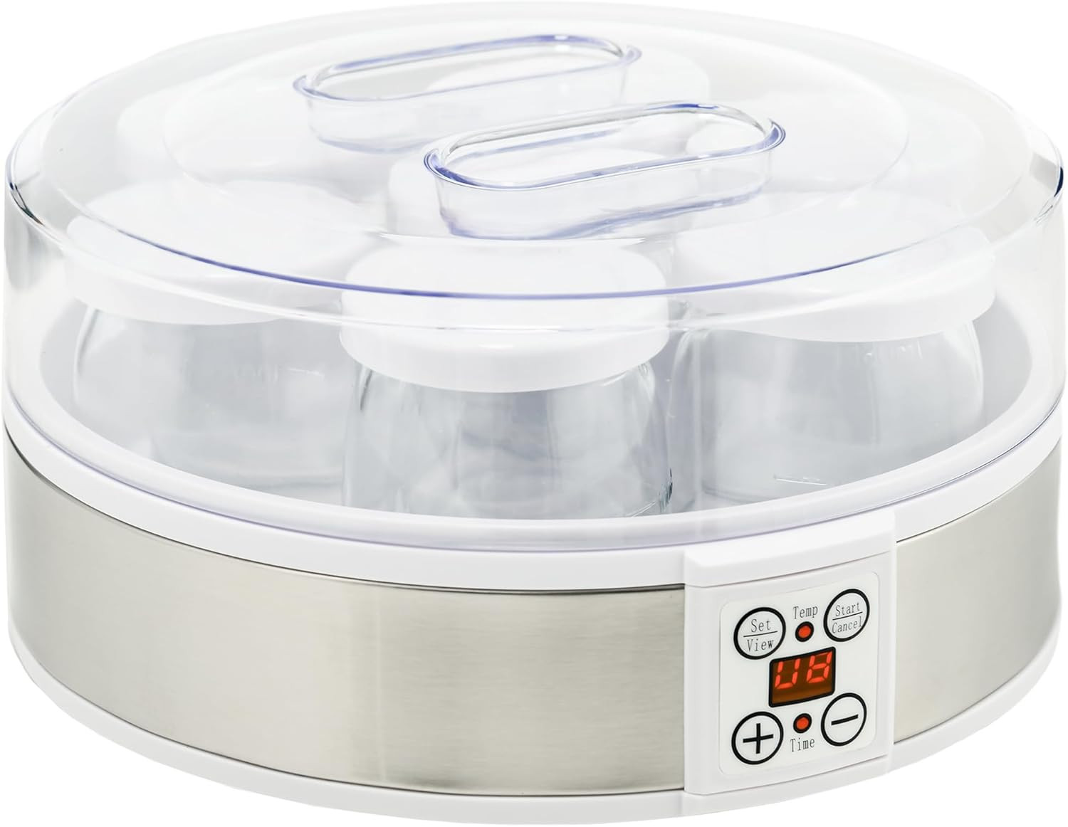 Yogurtiera Professionale 20W Display LED Timer 48h Acciaio Inox 1.5L