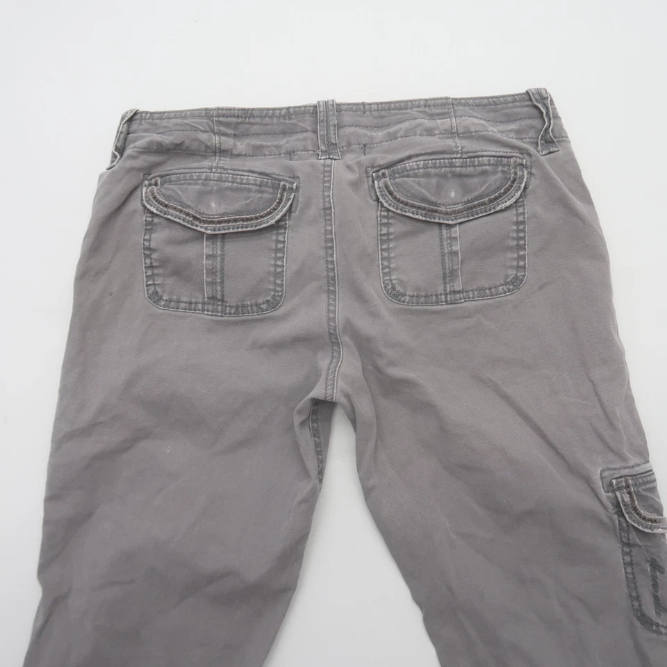 Abercrombie & Fitch Womens Y2K Cargo Pants 4 Low Rise Grey Army 2000s Vtg - Image 4 of 4