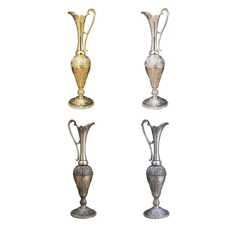 Minimalists Metal Geometric Vases Home Decors Antique Embossed Flower Holders