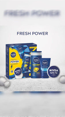 Nivea Men, Fresh Power, Hautpflegeset, Duschgel, Gesichtswasser und Feuchtigkeitscreme 