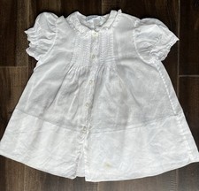 Vintage Handmade Feltman Bros, Cotton Slip Dress, Pin Tucks, Lace, Button Front