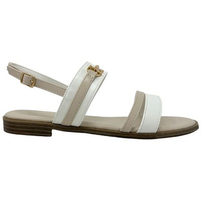 PATRIZIA PEPE PPJ291 ZWEIFARBIGE SANDALE MIT GOLDSCHILD