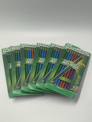 Ticonderoga Pencils Graphite, #2 HB Soft, Pre-Sharpened, Assorted Colors 60 Pack