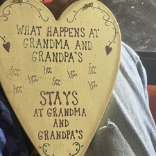 Ohio Wholesale Inc. Heart-Shaped Wood Plaque Grandparents Family Hanging