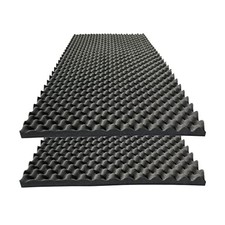 2 PCS Acoustic Panels,48''X24''X2'' Egg Crate Foam Soundproof Foam Wall Black