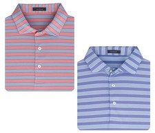 Turtleson Flynn Stripe Performance Polo Mens Golf Shirt - New
