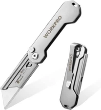 WORKPRO EDC Folding Utility Knife Mini Box Cutter Quick Change Blade Razor Knife