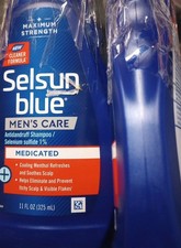 New Selsun Blue Men's Care Dandruff Shampoo, 11 Ounce Each Pack of 2 