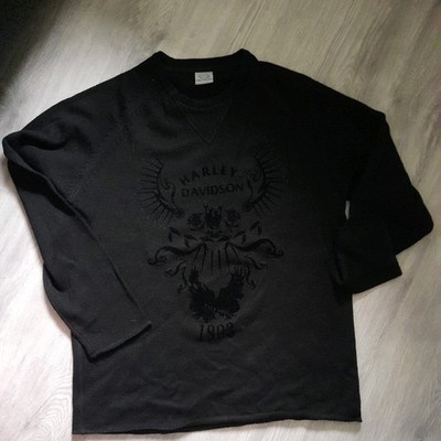 Harley Davidson Herren Strickpullover Langarm Gr. M Schwarz