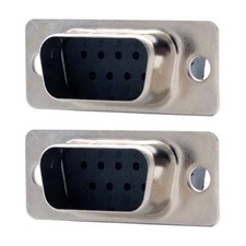 2 Pcs DB9 D-SUB 9-Pin Male Crimp Pin Connector Assembly Solder Type Cup Socket