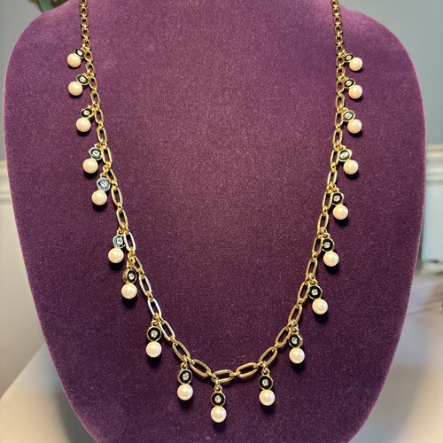 Kate Spade Bits and Baubles Necklace Modern Link Necklace Beauty Faux Pearl