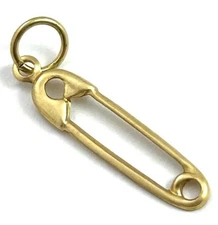 Charm Tiny Pendant Safety Pin Baby Diaper Pin Brass Stamping Jewelry Gift