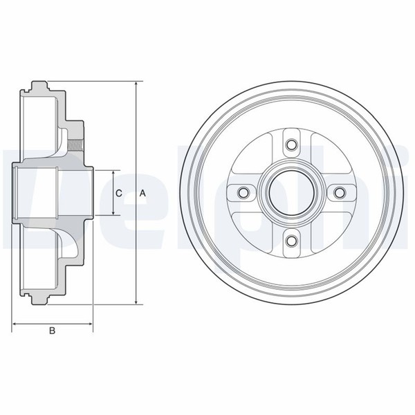 2X Delphi Bremstrommel BF630 FüR Suzuki Ignis 2 MH RM413 Ddis RM413D RM415-image