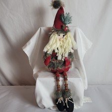 Christmas Santa Shelf Sitter Plush Button Legs