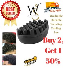 Rubber Twist Curl Hair Brush Washable Loc Twisting Comb Coil Afro Sponge Barber