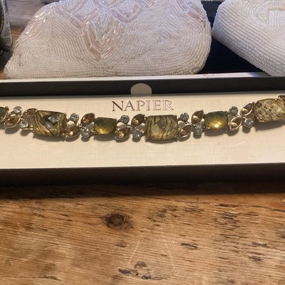 Napier Citrine, CZ, Tortoise, Goldtone Bracelet Nib