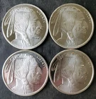 Lot of Four Golden State Mint 1oz Silver Buffalo Rounds