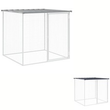 Chicken Coop with Roof Outdoor Hen House Cage Shed Galvanised Steel vidaXL