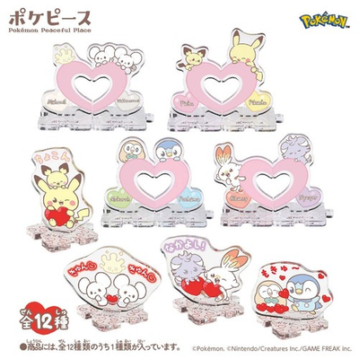 #ad Takara Tomy Pokemon PokePeace Acrylic Stands that Connect Together Mellow Heart $64.00