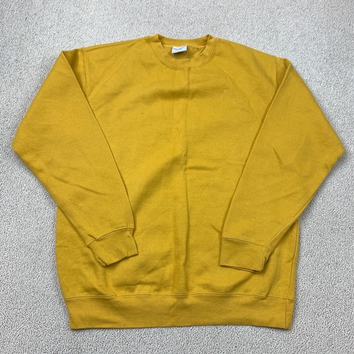 Republic Blues Pullover Knit Sweatshirt Men's 2XL Yellow Long Sleeve Crew Neck
