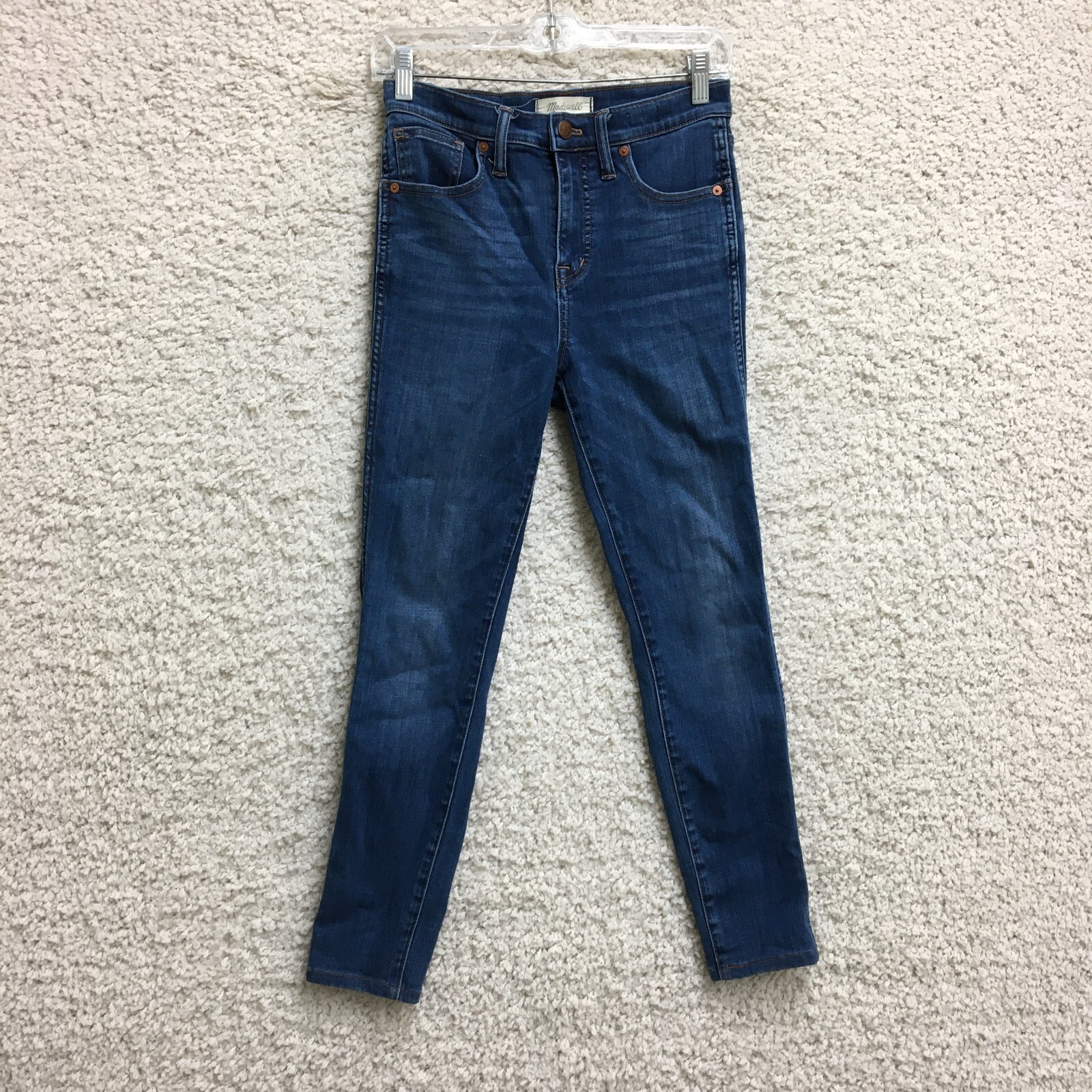 Madewell Womens Size 26 High Rise Skinny Dark Wash Stretch Jeans 10 Inseam  