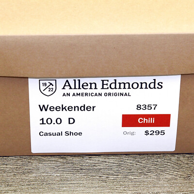 Allen Edmonds WEEKENDER 10 D Chili * new Cedar Trees new  display picture 1