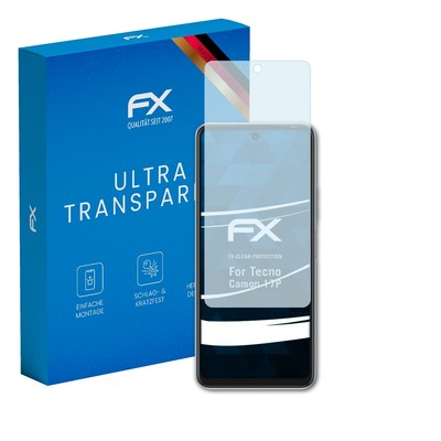 atFoliX 3x Displayschutzfolie für Tecno Camon 17P Schutzfolie klar Folie