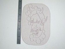 vtg 1960s 1970s Tattoo acetate stencil Japanese Demon Devil signed DD2