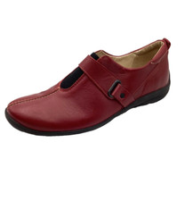 Fly Flot Womens Ladies Burgundy Leather Flat Comfort Shoes Size UK 5 Used