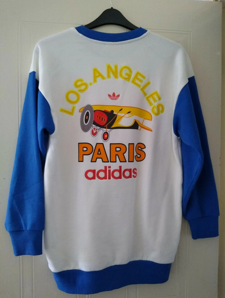 Womens Vintage Adidas LA Paris Trefoil Graphic Sweatshirt UK Size