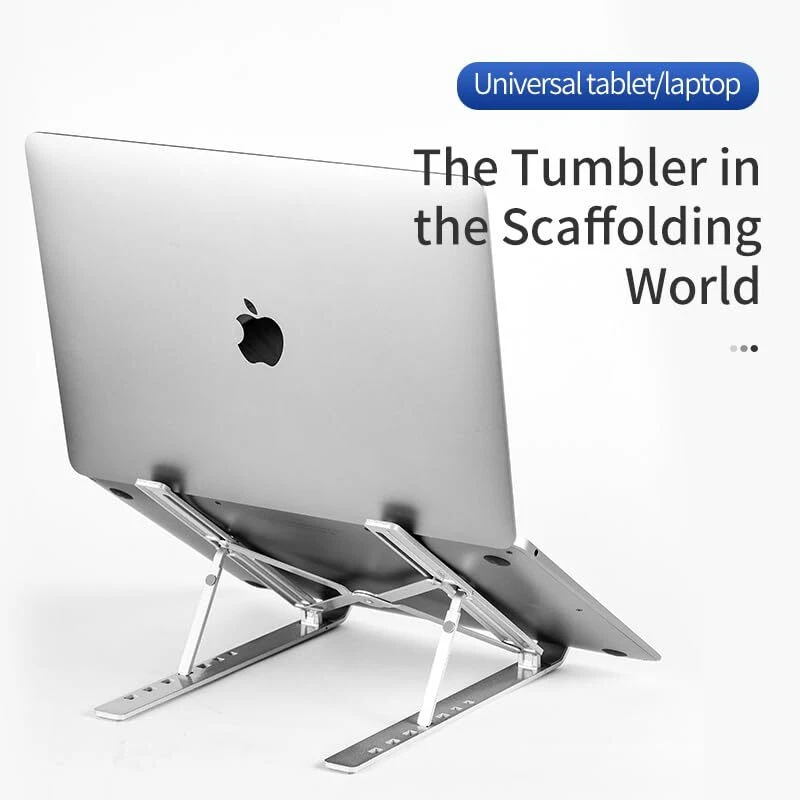 Adjustable Black Aluminum Laptop Stand Riser Holder for Desk  