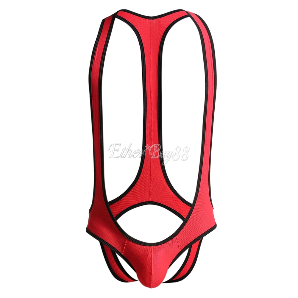 Men Brefs Pouch Suspender Jumpsut Jockstrap Leotard Wrestlng Snglet