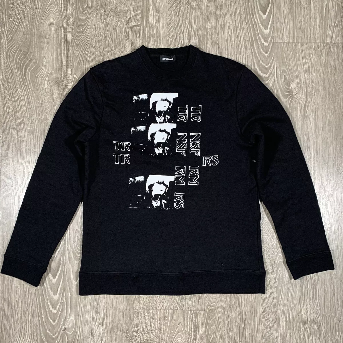 RAF SIMONS (ss19) Modello Crewneck Sweatshirt BLACK, SMALL