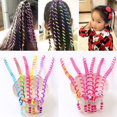 6pcs Cute Kids Curler Hair Braid Hair Sticker Baby Girls Decor