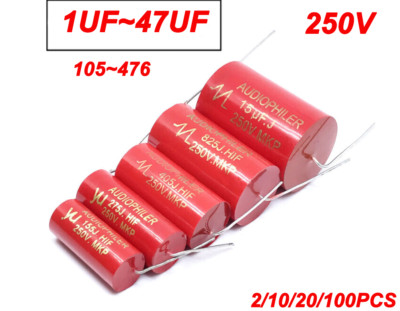 Hochtöner Lautsprecher Frequenzweiche unpolarisierte Kondensatoren 250V 1~47uF