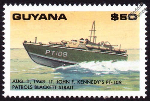 WWII-1943-John-F-Kennedy-PT-109-Patrol-Torpedo-Boat-Attack-Craft-Warship-Stamp